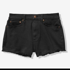Black denim shorts